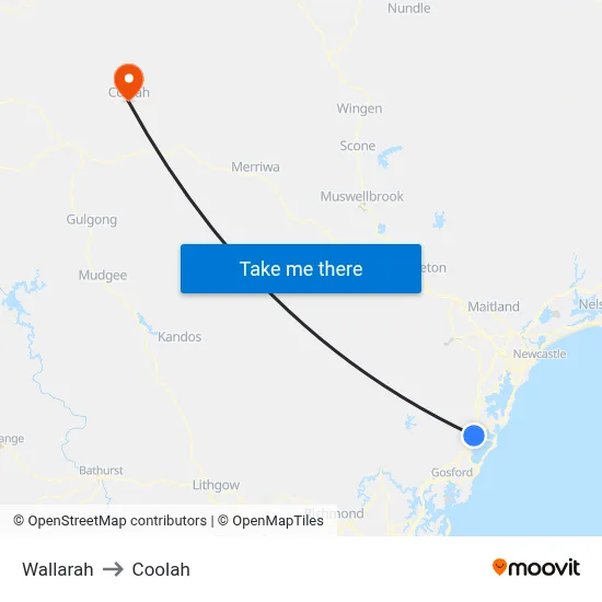 Wallarah to Coolah map