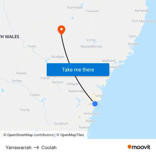 Yarrawarrah to Coolah map
