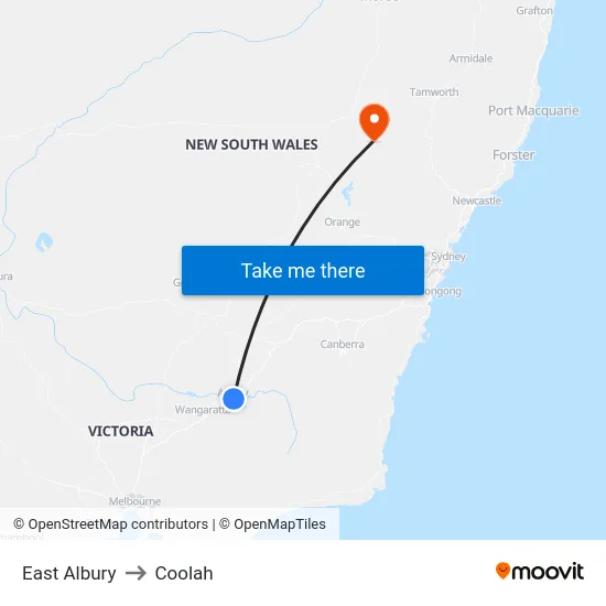 East Albury to Coolah map