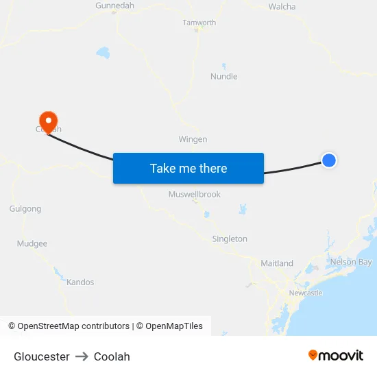 Gloucester to Coolah map
