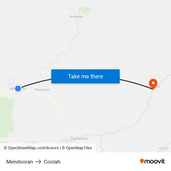 Mendooran to Coolah map