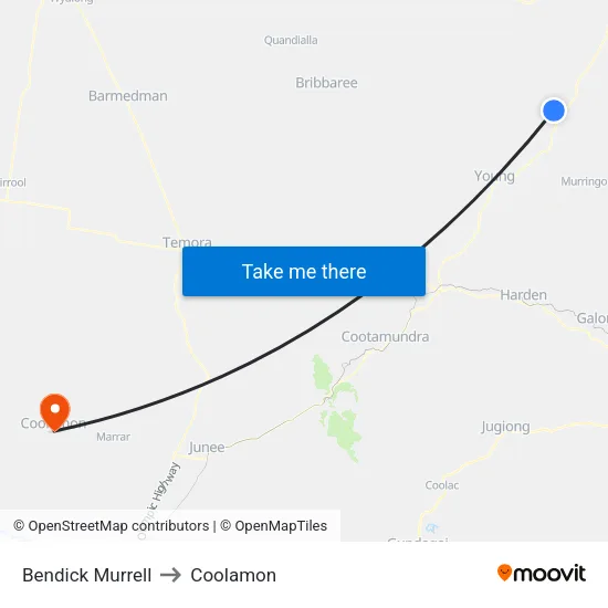 Bendick Murrell to Coolamon map
