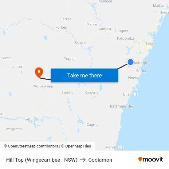 Hill Top (Wingecarribee - NSW) to Coolamon map