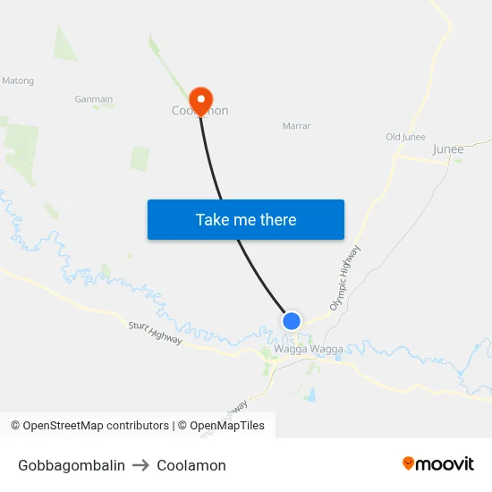 Gobbagombalin to Coolamon map