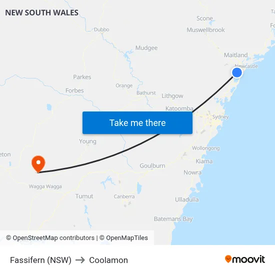 Fassifern (NSW) to Coolamon map