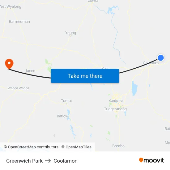 Greenwich Park to Coolamon map