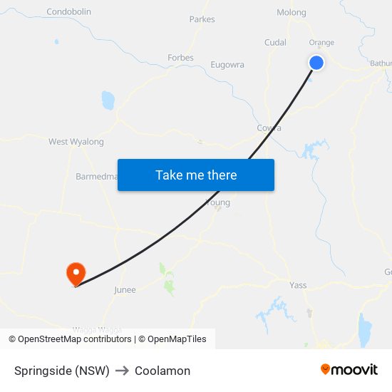 Springside (NSW) to Coolamon map