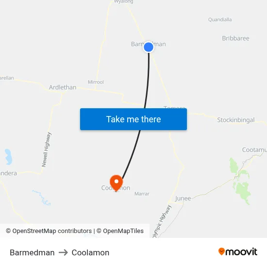 Barmedman to Coolamon map
