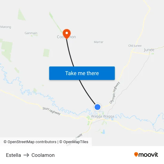 Estella to Coolamon map