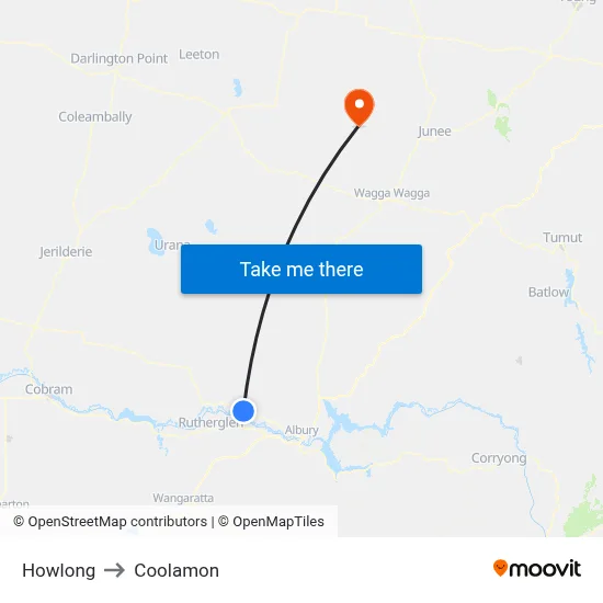 Howlong to Coolamon map