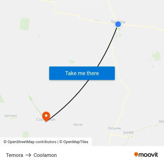 Temora to Coolamon map