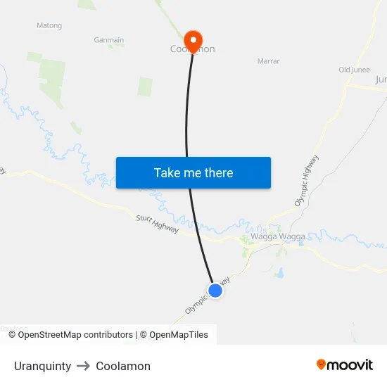 Uranquinty to Coolamon map