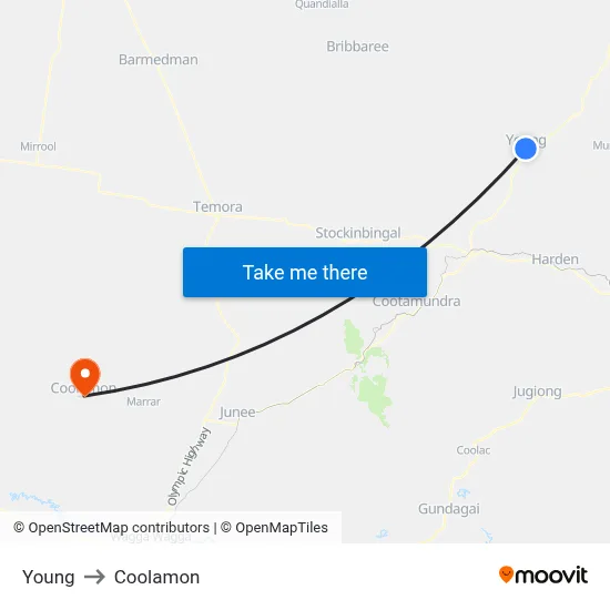 Young to Coolamon map