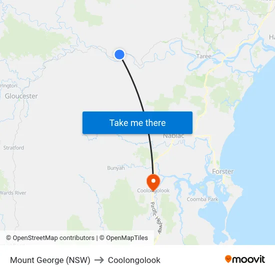 Mount George (NSW) to Coolongolook map