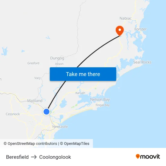 Beresfield to Coolongolook map