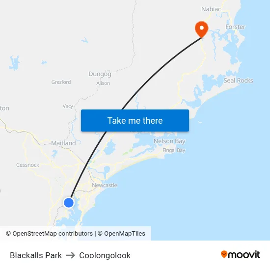 Blackalls Park to Coolongolook map