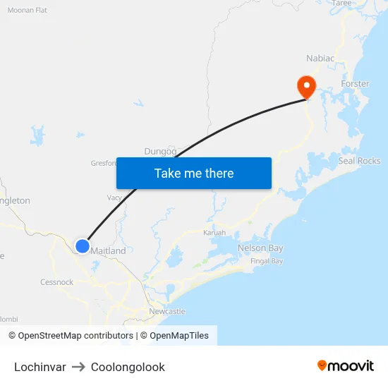 Lochinvar to Coolongolook map