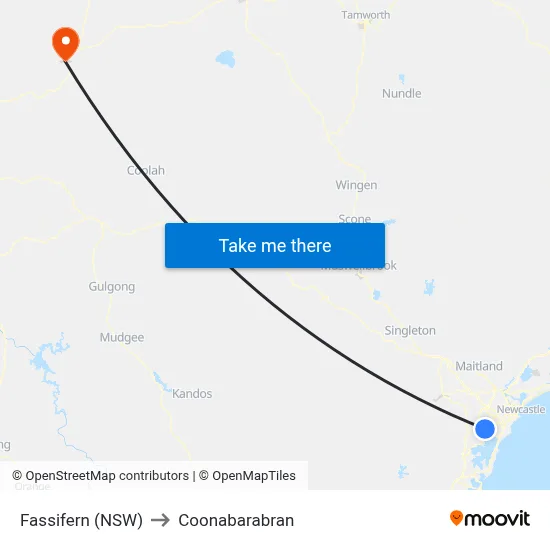 Fassifern (NSW) to Coonabarabran map