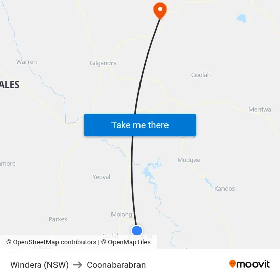 Windera (NSW) to Coonabarabran map