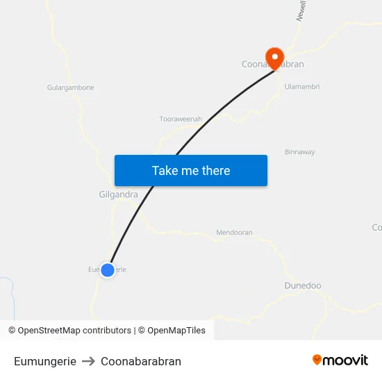 Eumungerie to Coonabarabran map