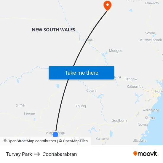 Turvey Park to Coonabarabran map