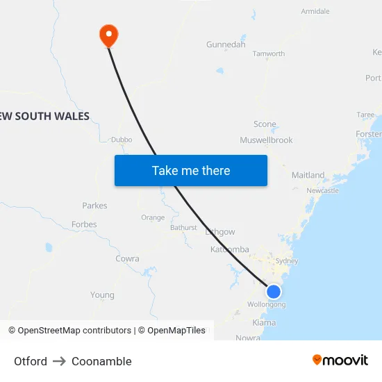 Otford to Coonamble map