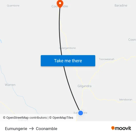 Eumungerie to Coonamble map