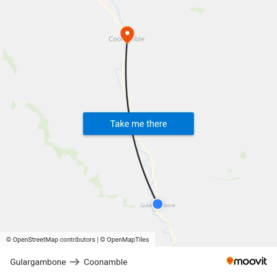 Gulargambone to Coonamble map