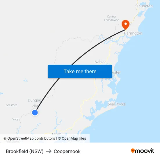 Brookfield (NSW) to Coopernook map