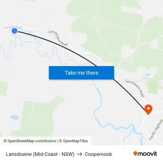 Lansdowne (Mid-Coast - NSW) to Coopernook map