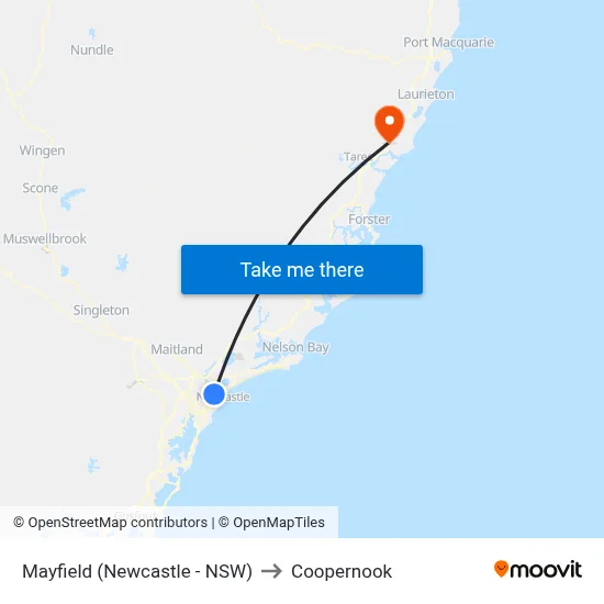Mayfield (Newcastle - NSW) to Coopernook map