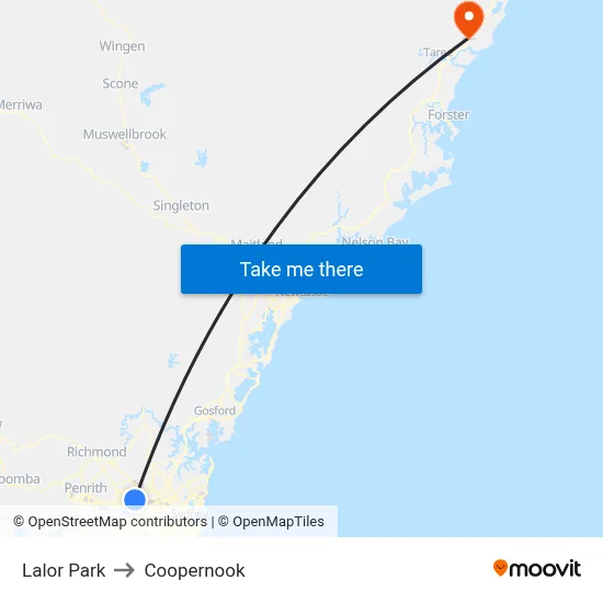 Lalor Park to Coopernook map