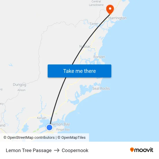 Lemon Tree Passage to Coopernook map