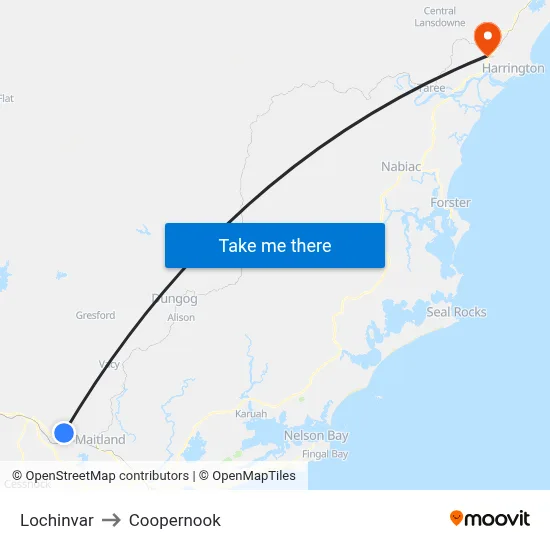 Lochinvar to Coopernook map