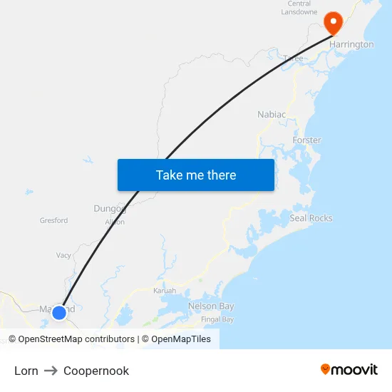 Lorn to Coopernook map