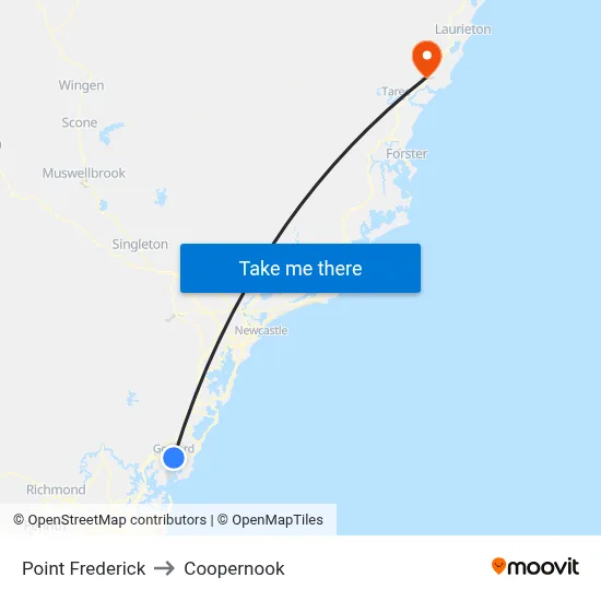 Point Frederick to Coopernook map