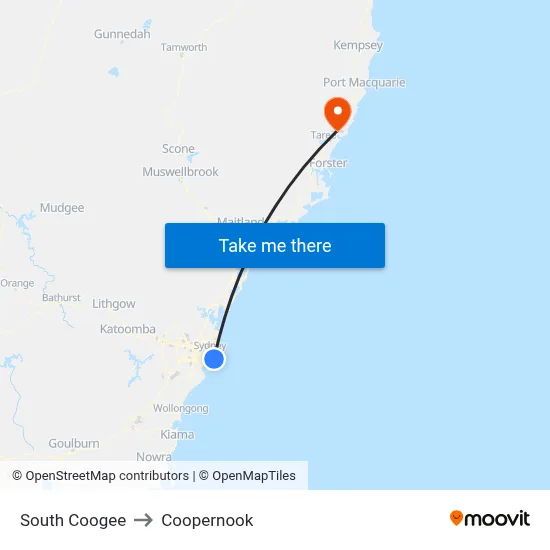 South Coogee to Coopernook map