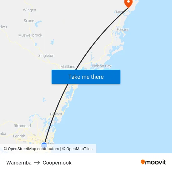 Wareemba to Coopernook map