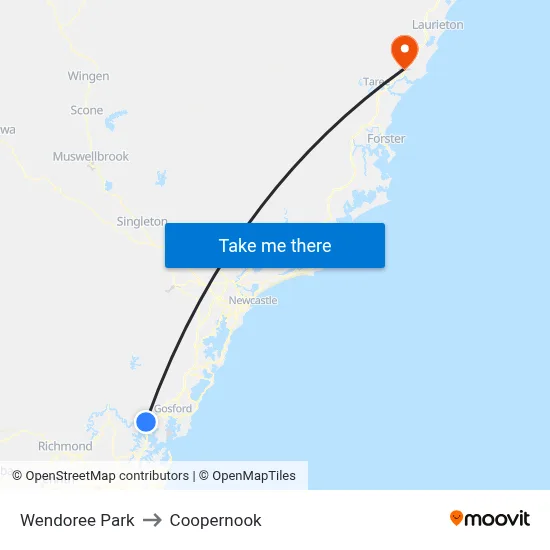Wendoree Park to Coopernook map