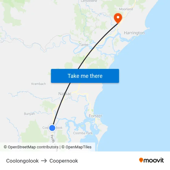 Coolongolook to Coopernook map