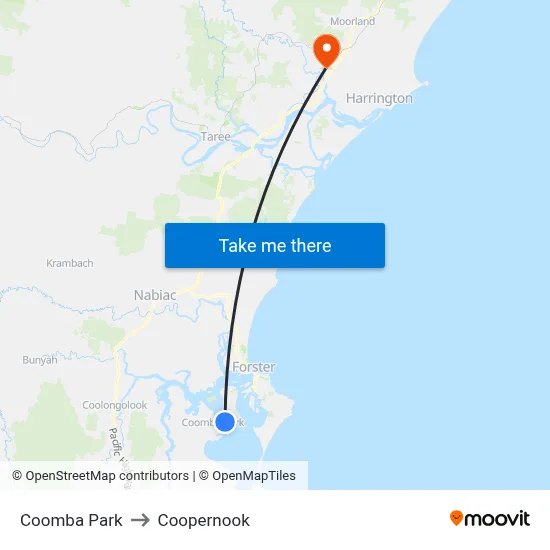 Coomba Park to Coopernook map