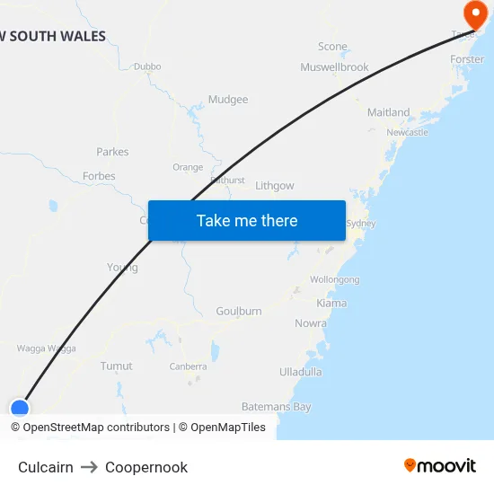 Culcairn to Coopernook map
