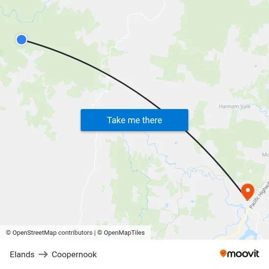 Elands to Coopernook map