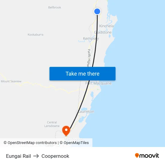 Eungai Rail to Coopernook map