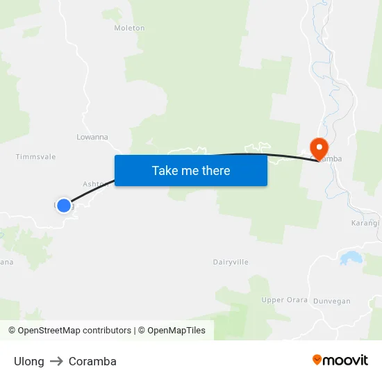 Ulong to Coramba map