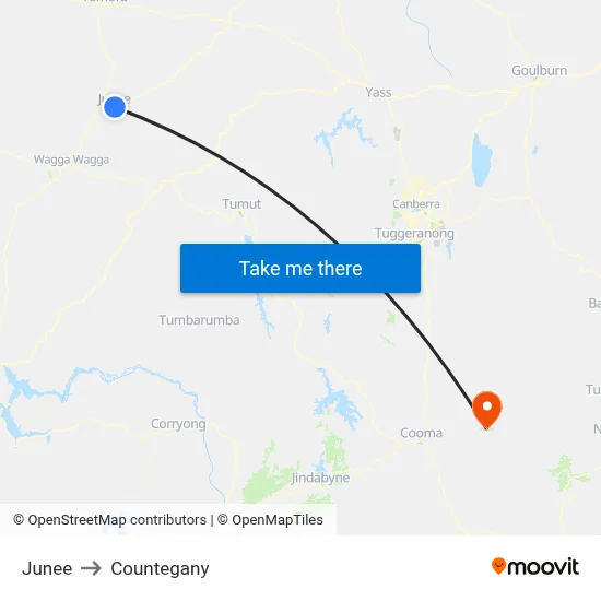Junee to Countegany map