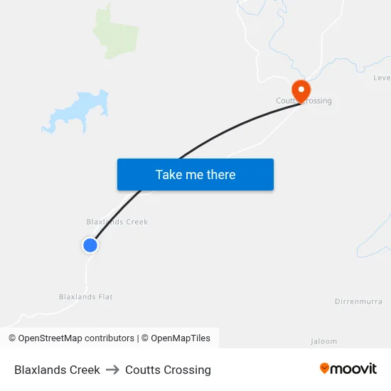 Blaxlands Creek to Coutts Crossing map