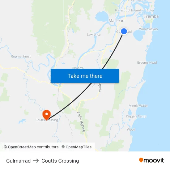 Gulmarrad to Coutts Crossing map
