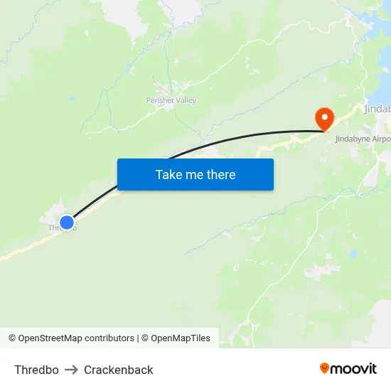 Thredbo to Crackenback map