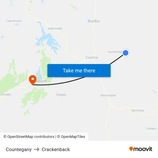 Countegany to Crackenback map